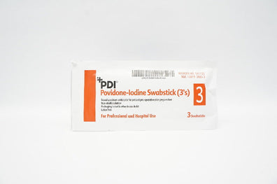 PDI S41125 PDI Povidone-lodine Swabstick 3's - Pack of 3